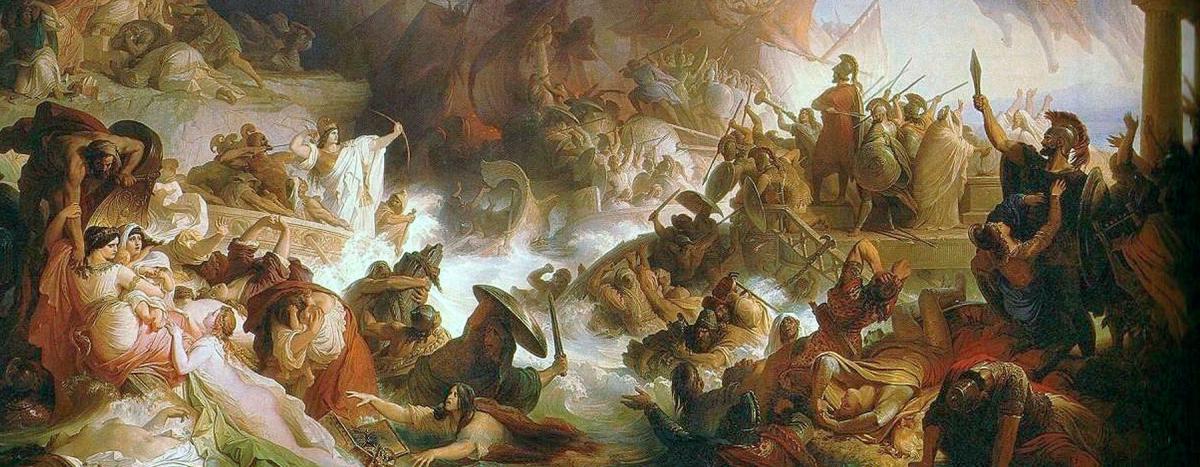 Battle of Salamis Italiano by Wilhelm von Kaulbach